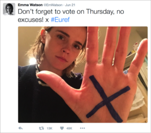 selfie-emma-watson-brexit-vote